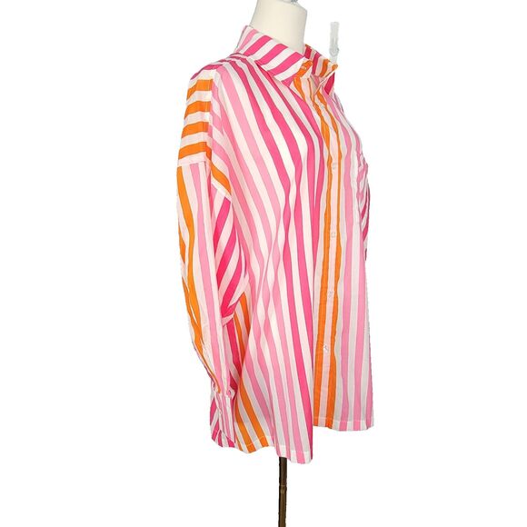 Beach Riot Top Size L  Alexa Sunset Stripes Cover Up Womens Large Button Up New - Picture 7 of 14